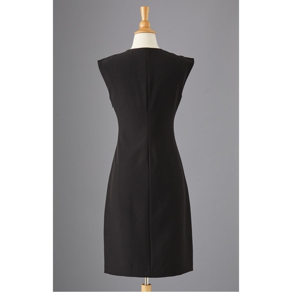 J. Peterman Most Flattering Tweed Dress Black Burgundy Classic Sheath Size 8 - Picture 2 of 7